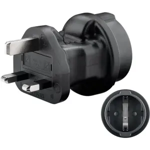Adaptador de viaje Schuko (tipo F) ➝ UK (tipo G)