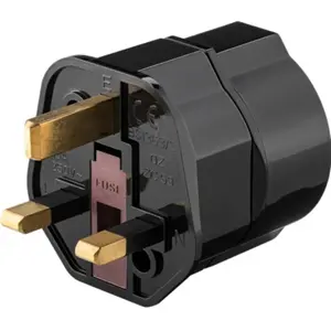 Adaptador de viagem Schuko (tipo F) ➝ UK (tipo G)