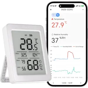 AirGuard TH Ecrã LCD de 3,6'' Sensor de Temperatura e Humidade Zigbee