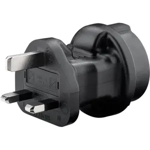 Adaptador de viaje Schuko (tipo F) ➝ UK (tipo G)