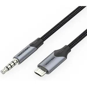 Cabo de áudio micro-USB - Jack 3.5 - 1.5m - preto